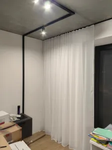 Карниз Шина черный комплект 2-х ряд ПВХ Волшебная палочка 2,2м