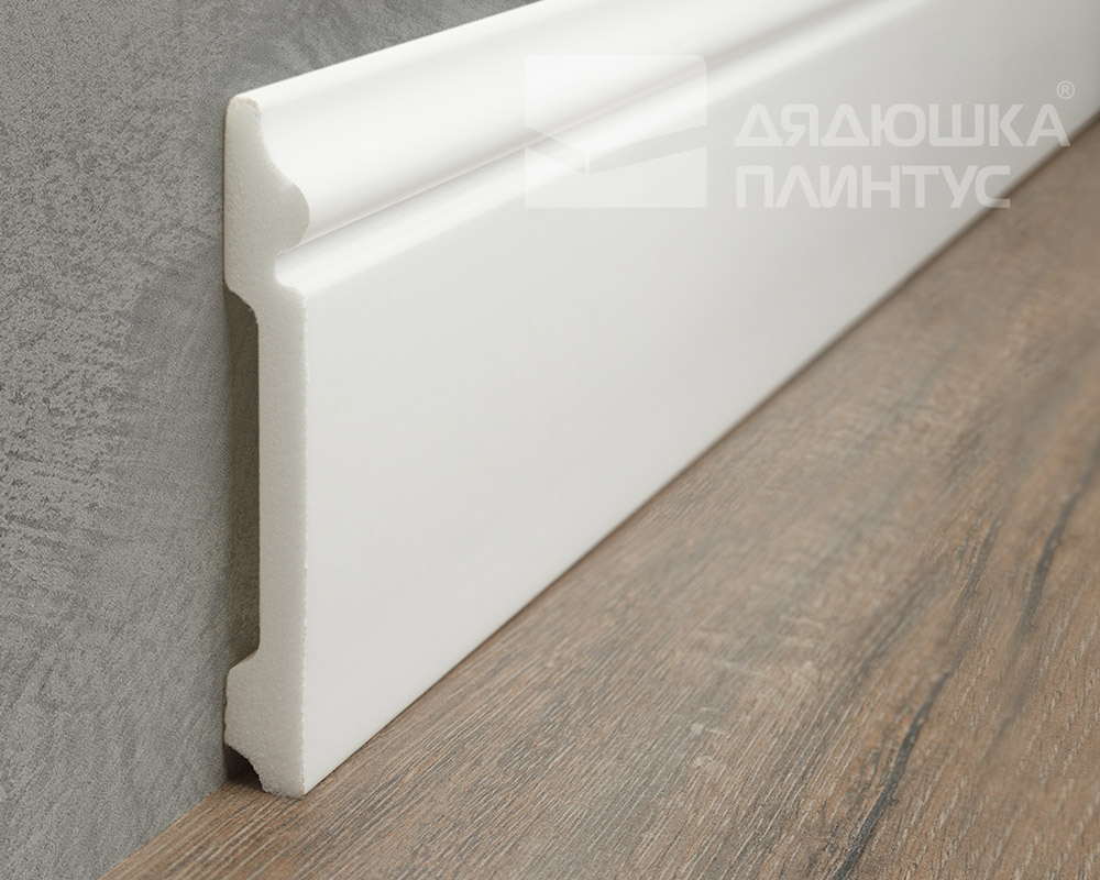 Плинтус из полистирола высокой плотности Волшебная палочка MSPOL 205 120*15*2000 мм Белый под покраску