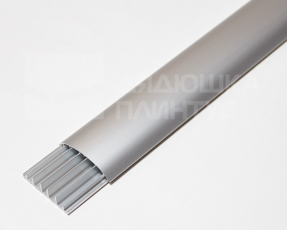 Монтажная часть алюминиевого порога с кабель-каналом ПО-62 серебро/мат 2,7 м.