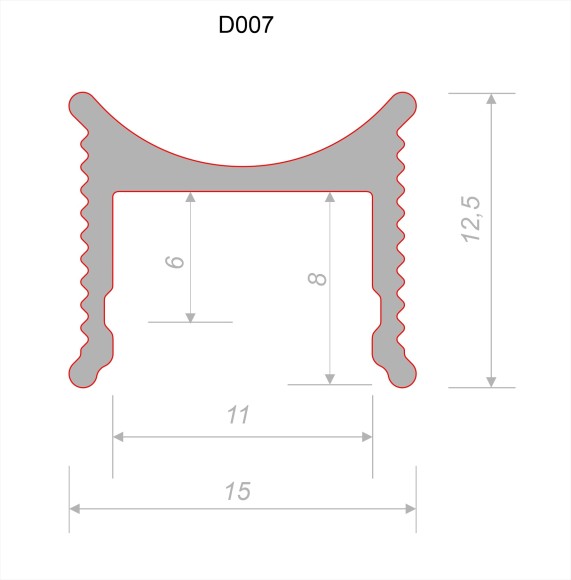 Алюминиевый теневой профиль для светодиодной ленты Decaro Engineering D007А Black 3,0 м