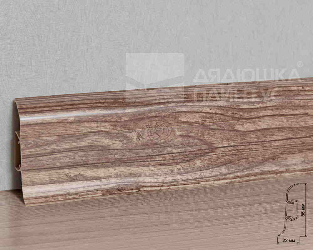 Плинтус ПВХ с кабель-каналом Рико Лео 159 Дуб английский