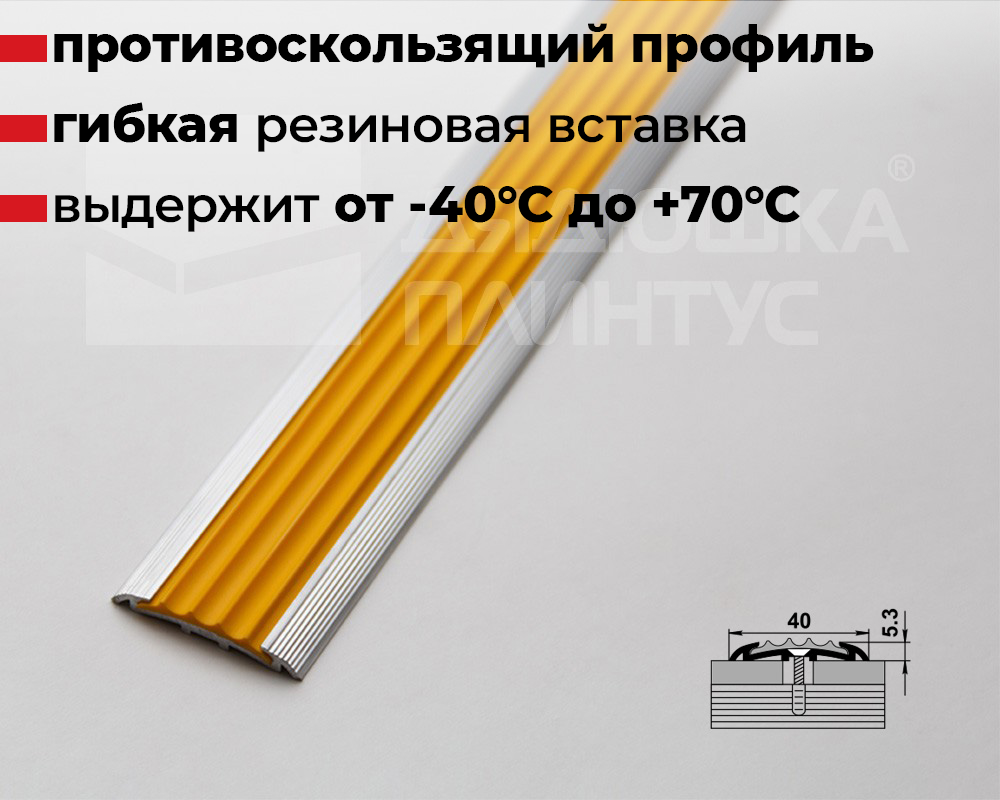 Порог одноуровневый ПС 08-1.2700.001ж. Без покрытия