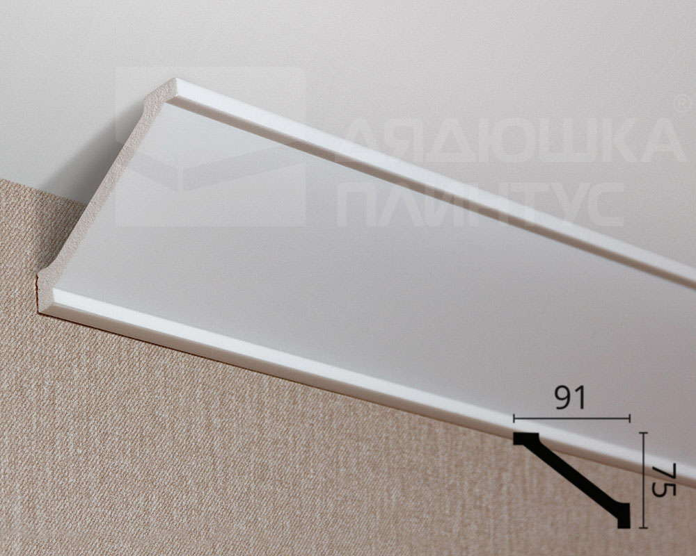 Карниз потолочный NMC WT2 75*90*2000 Белый под покраску