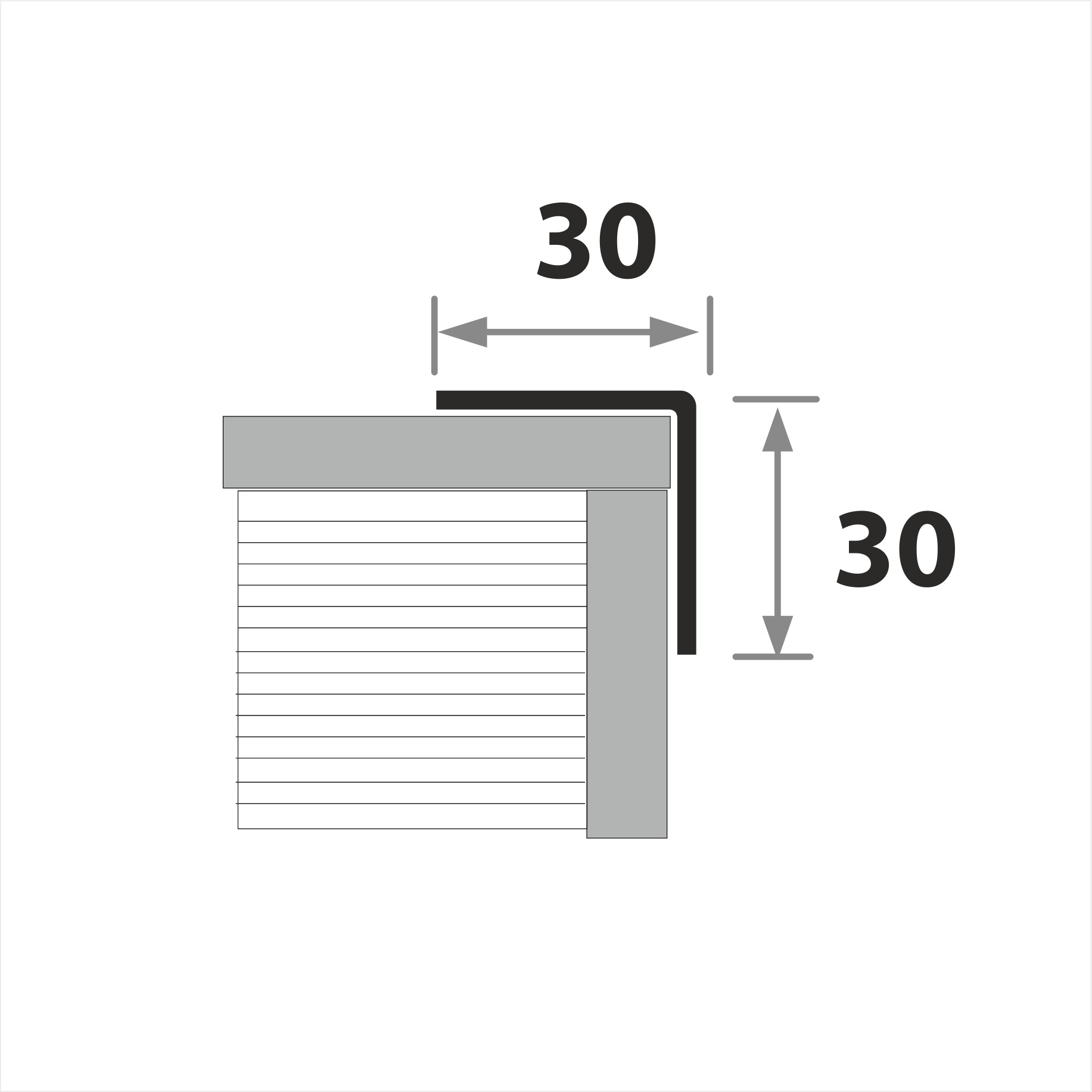 Профиль окантовочный ПУ 30НСВ(304).2700.010 2,7 м Графит