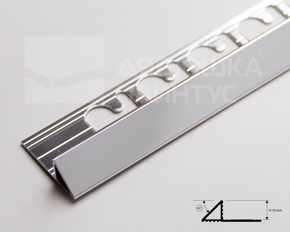 Алюминиевый Треугольный Профиль 10 мм Анодированное Серебро Progress PJTRBC 10