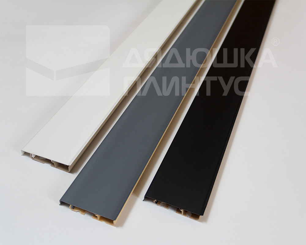 Плинтус ПВХ Cezar матовый с мягким краем HI-LINE PRESTIGE 088 Серый