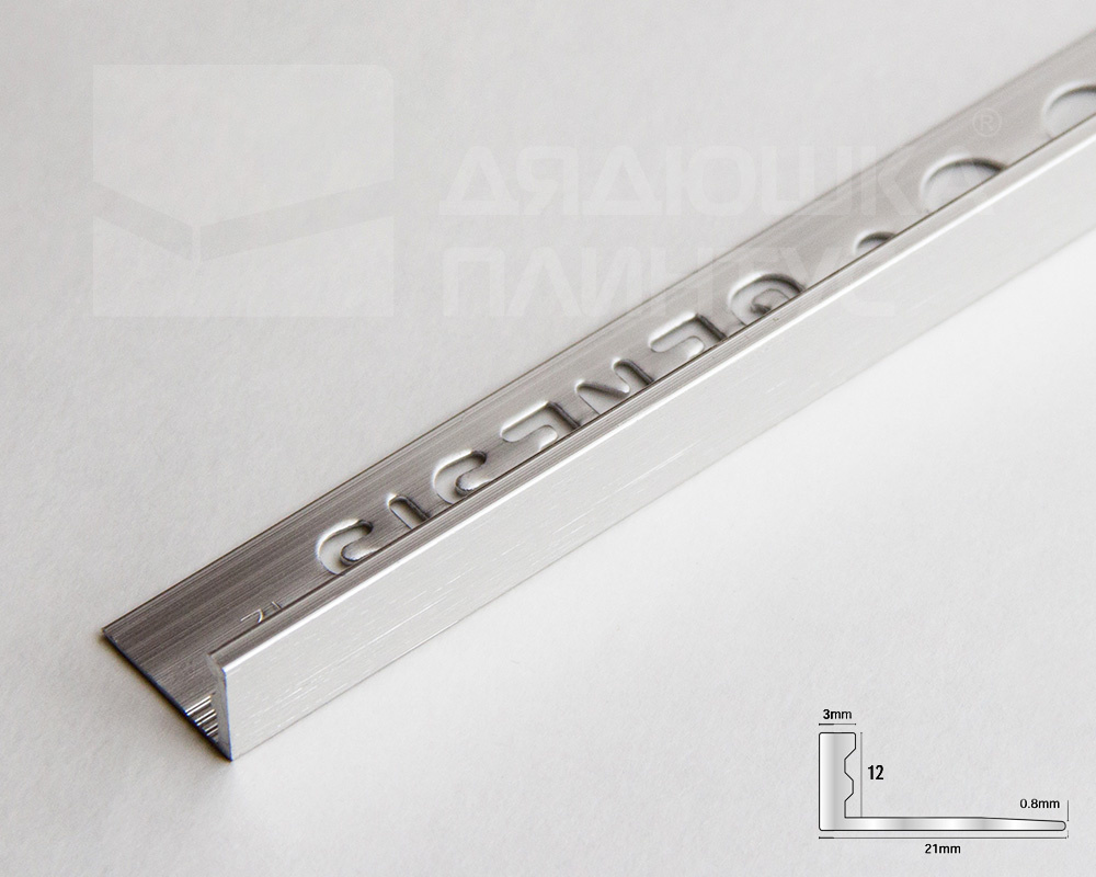 Профиль окантовочный Genesis ESA 120.94 12 х 2500 мм серебро браш