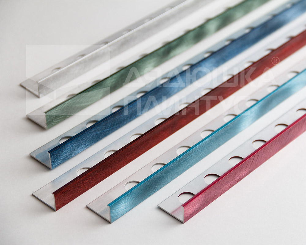 Профиль алюминиевый L-образный Alumacer 12мм 2,5м Тёмно-синий браш