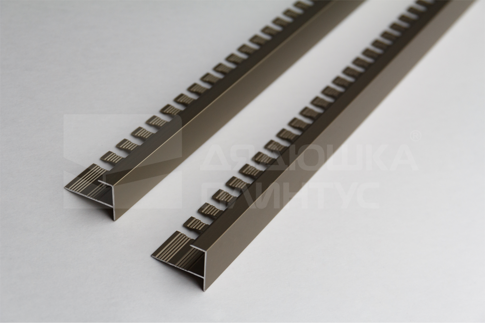 Алюминиевый F-образный профиль (гнущийся)  ПФ-10   серебро/глянец 2,7 м