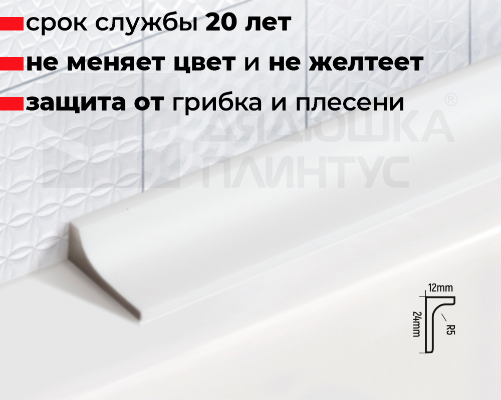 Бордюр для ванны акриловый Волшебная палочка ГБ24 1800х24х12