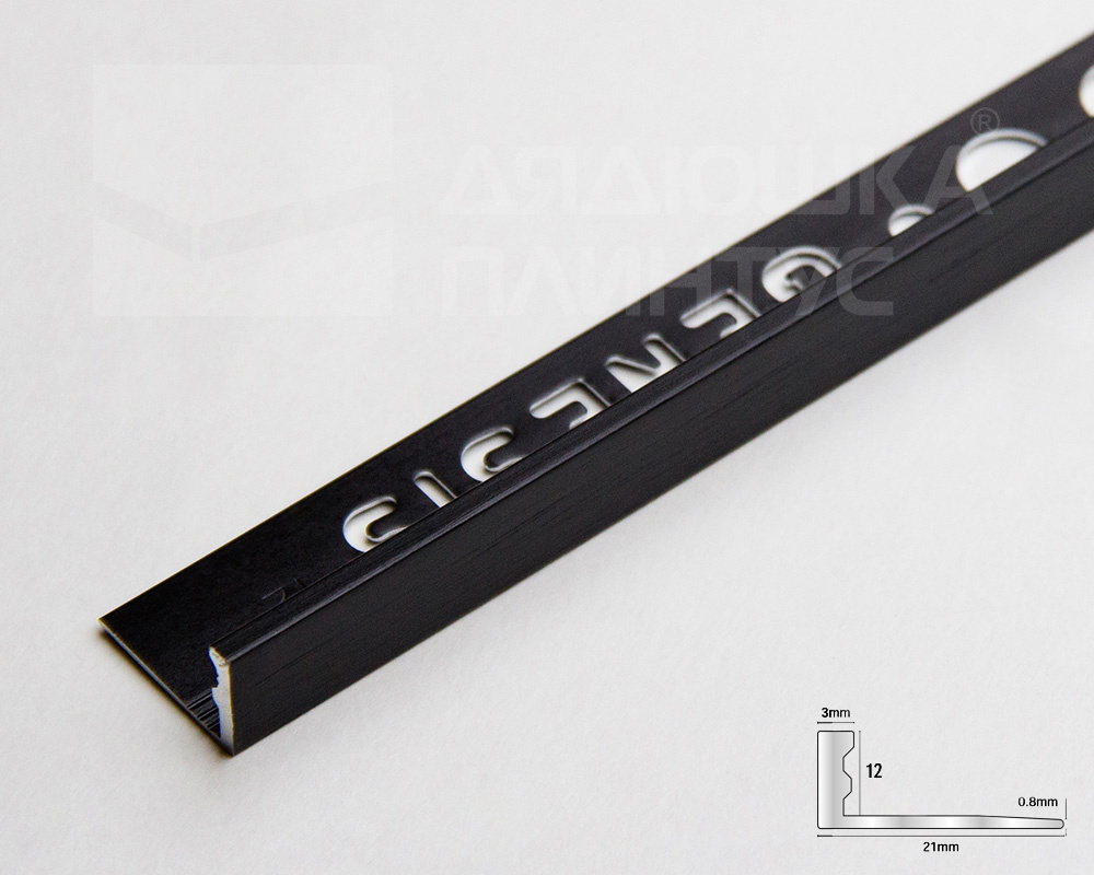 Профиль окантовочный Genesis ESA 120.18 12 х 2500 мм Черный браш