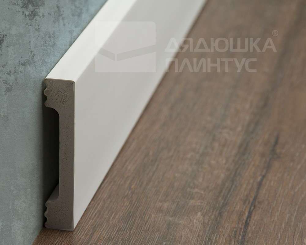 Плинтус из полистирола высокой плотности Волшебная Палочка 80*15*2000. MSPOL 101 Белый под покраску