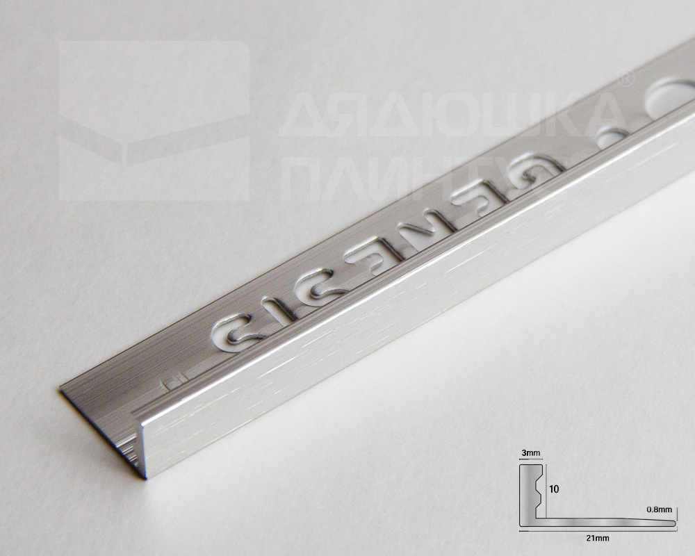 Профиль окантовочный Genesis ESA 100.94 10 х 2500 мм серебро браш