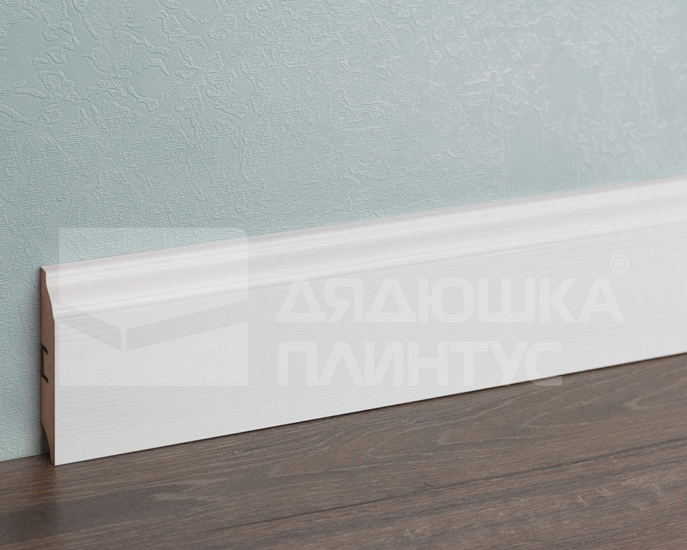 Плинтус МДФ Smartprofile 3D wood 82 Белый под покраску