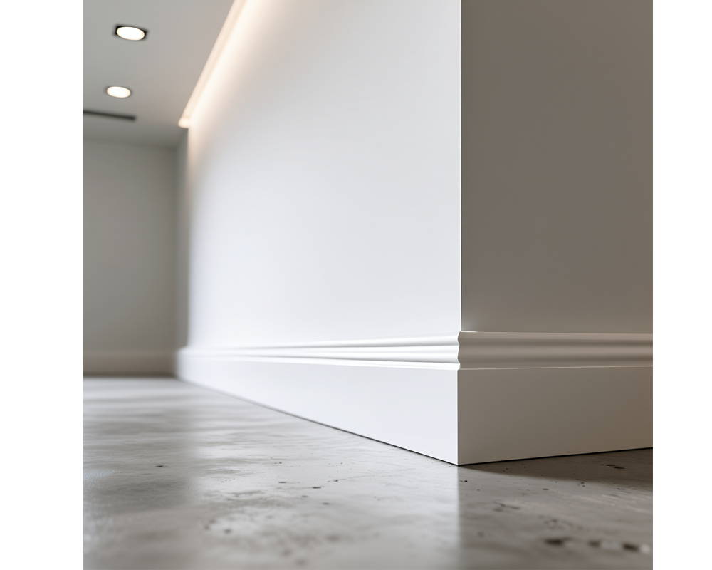 Плинтус из полистирола высокой плотности Волшебная палочка MSPOL 203 100*13*2000 мм Белый под покраску