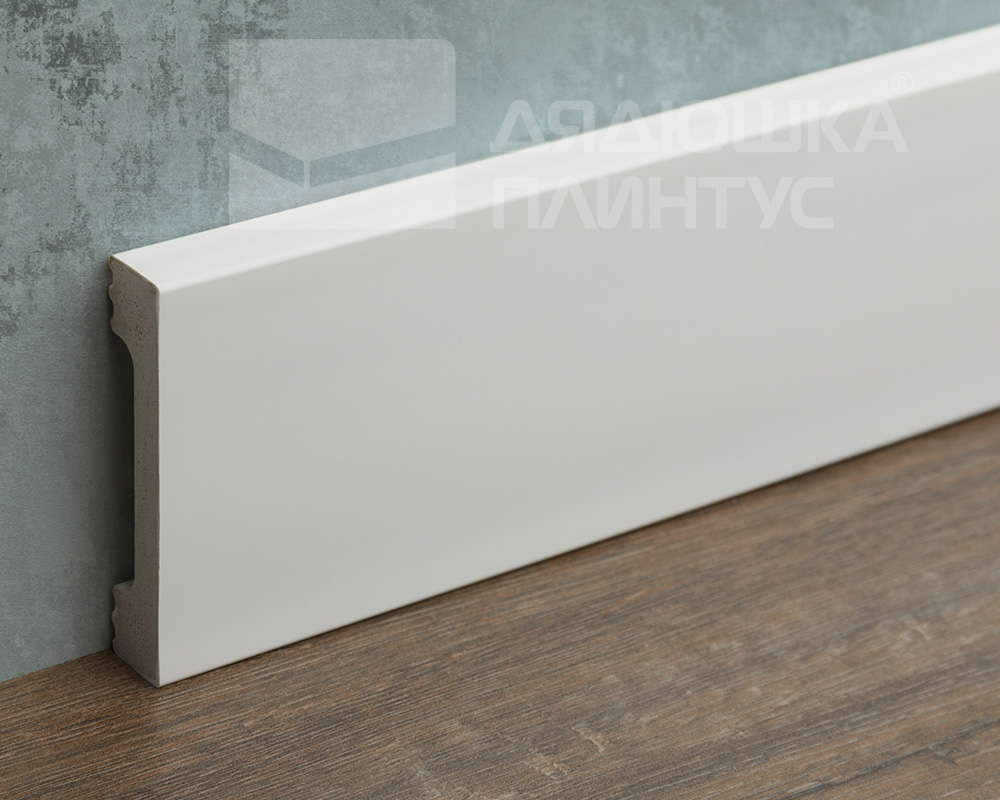 Плинтус из полистирола высокой плотности Волшебная Палочка 80*15*2000. MSPOL 101 Белый под покраску