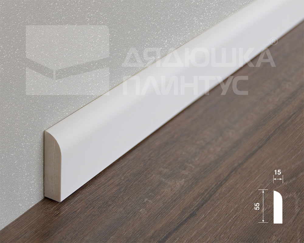 Плинтус из полистирола высокой плотности HI WOOD BE55 55мм х 15мм х 2,0м.