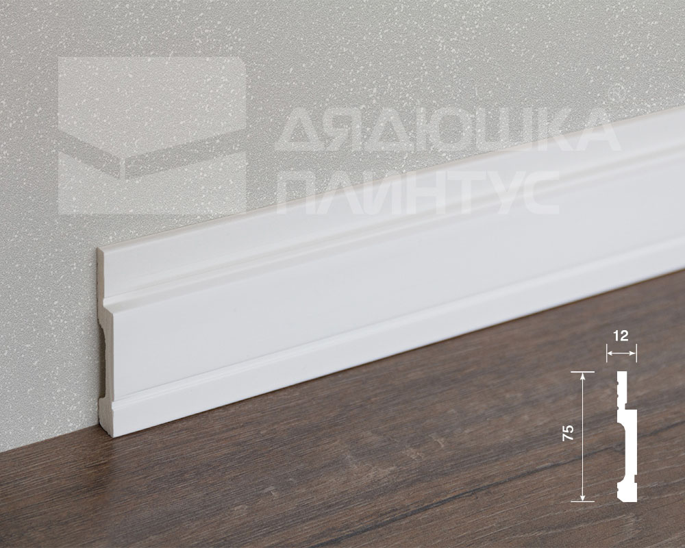 Плинтус ДЮРОПОЛИМЕР HI WOOD B75V1L 75мм х 12мм х 2,0м.