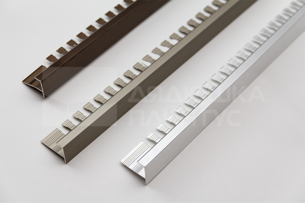 Алюминиевый F-образный профиль (гнущийся)  ПФ-10   серебро/глянец 2,7 м