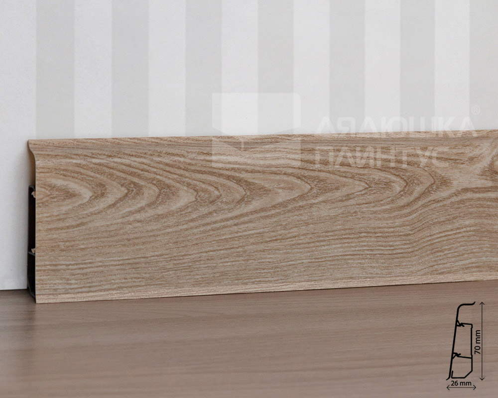 Плинтус ПВХ со съемной панелью Arbiton INDO 020 Дуб Бургос