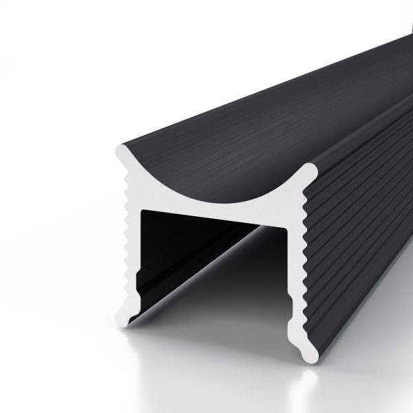 Алюминиевый теневой профиль для светодиодной ленты Decaro Engineering D007А Black 3,0 м