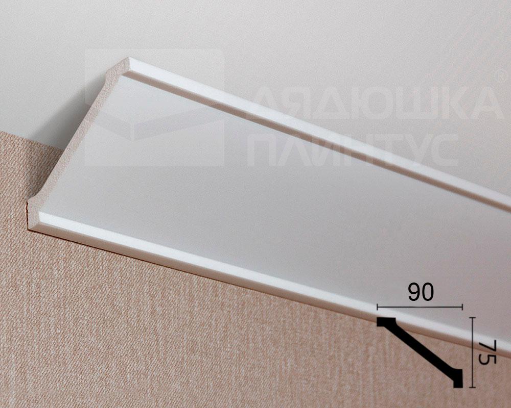 Карниз потолочный NMC WT2 75*90*2000 Белый под покраску