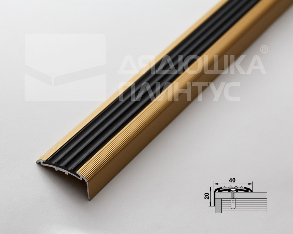 Порог угловой ПУ 71.2700.202л Золото