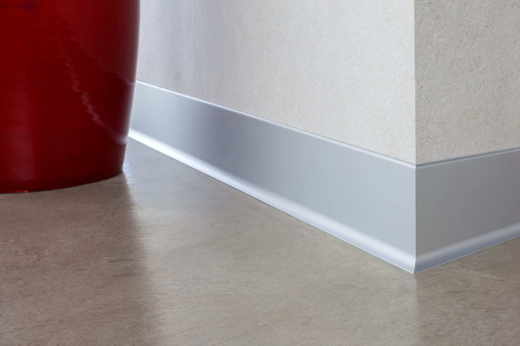 Алюминиевый плинтус AKBD100-MS 2,5м Серебро матовое