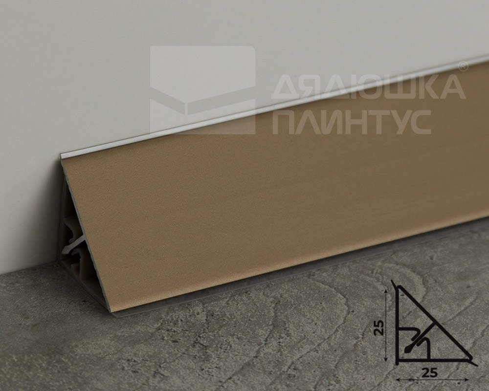 Плинтус для столешниц гладкий Алюминий Волшебная палочка 30*30 3,05м Бронза