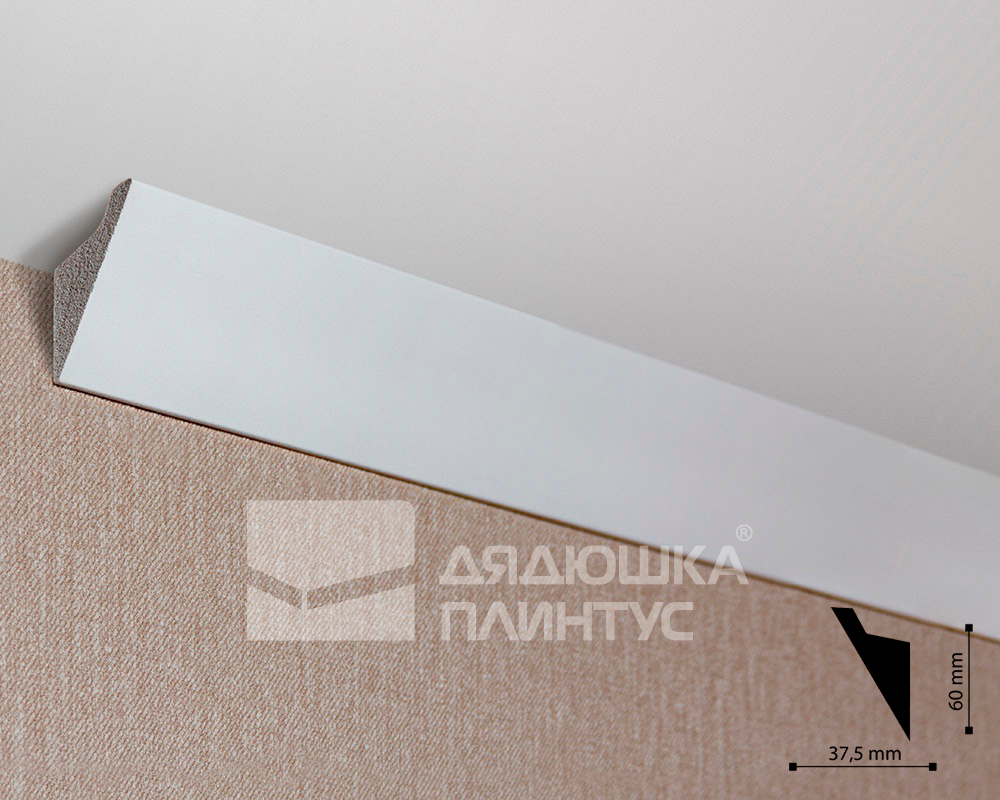 Карниз потолочный ДЮРОПОЛИМЕР NMC IL4 60*37,5*2000 Белый под покраску