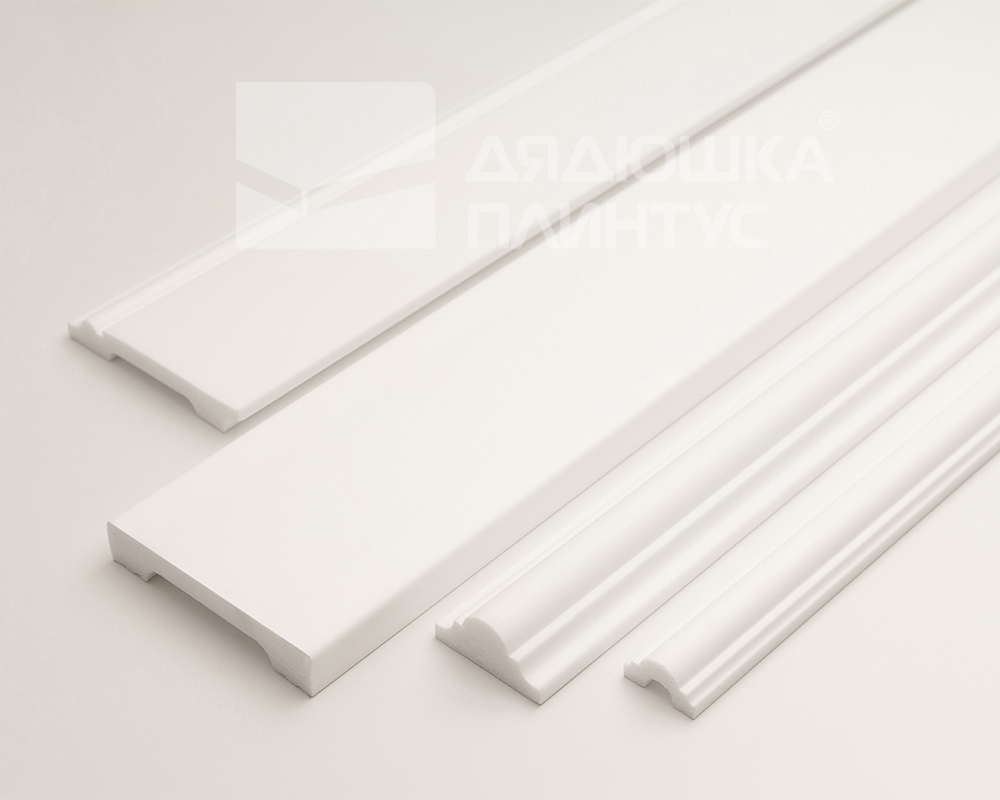 Плинтус из полистирола высокой плотности Волшебная палочка MSPOL 201 80*15*2000 мм Белый под покраску
