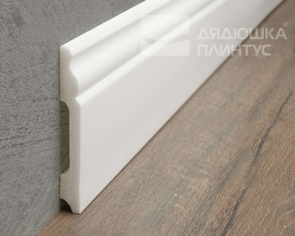 Плинтус из полистирола высокой плотности Волшебная палочка MSPOL 203 100*13*2000 мм Белый под покраску
