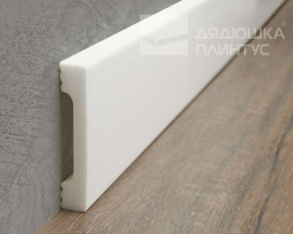 Плинтус из полистирола высокой плотности Волшебная палочка MSPOL 201 80*15*2000 мм Белый под покраску