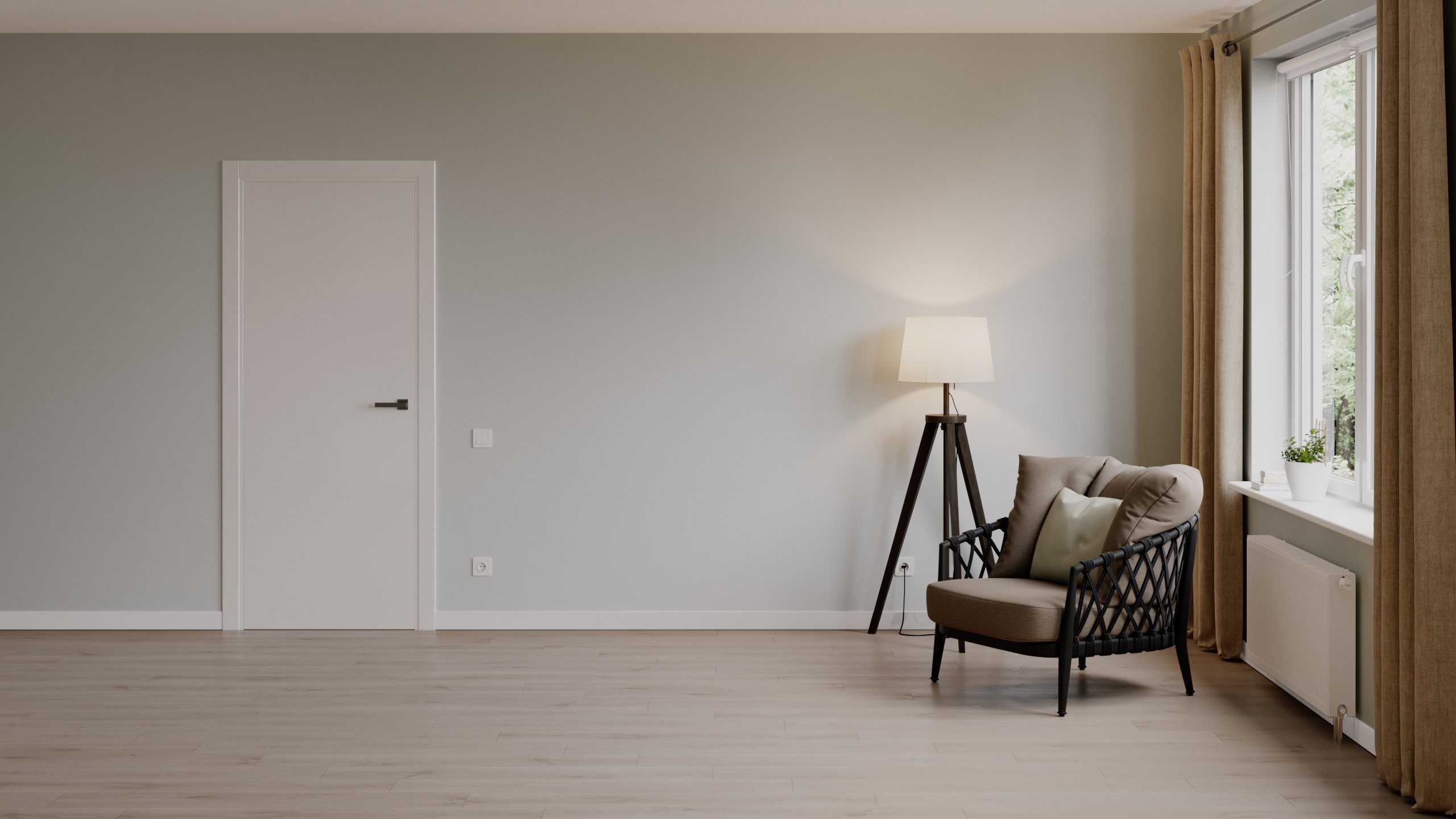 Плинтус МДФ Волшебная палочка 81402 81мм 2,4м. Окрашенная. NCS 0502Y