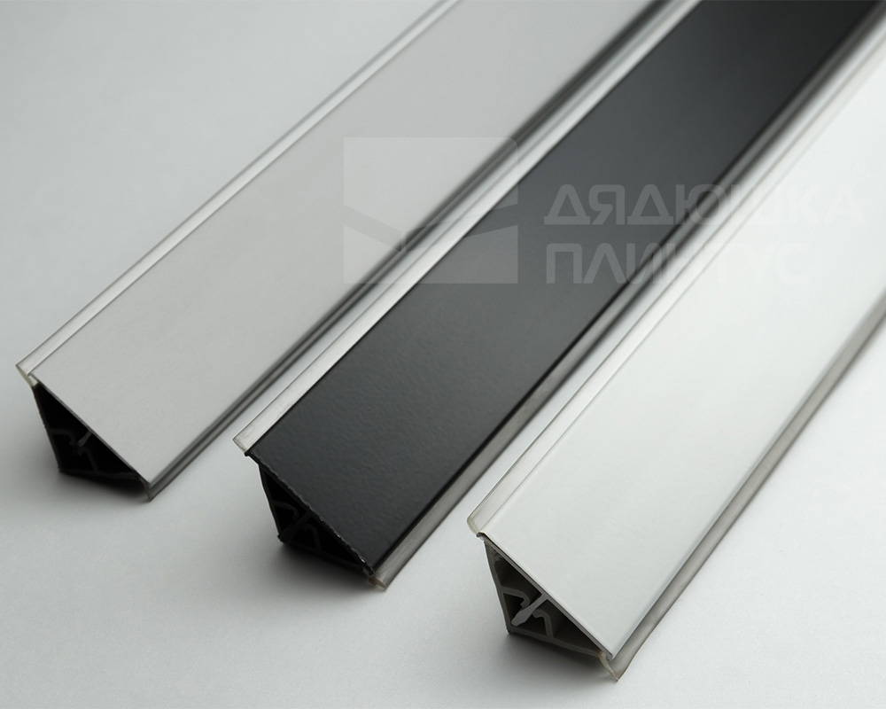 Плинтус для столешниц прямоугольный Алюминий 25*10мм 3,05м. Серебро