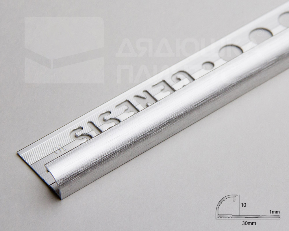 Профиль окантовочный Genesis EAQ 100.94 10 х 2500 мм Серебро браш