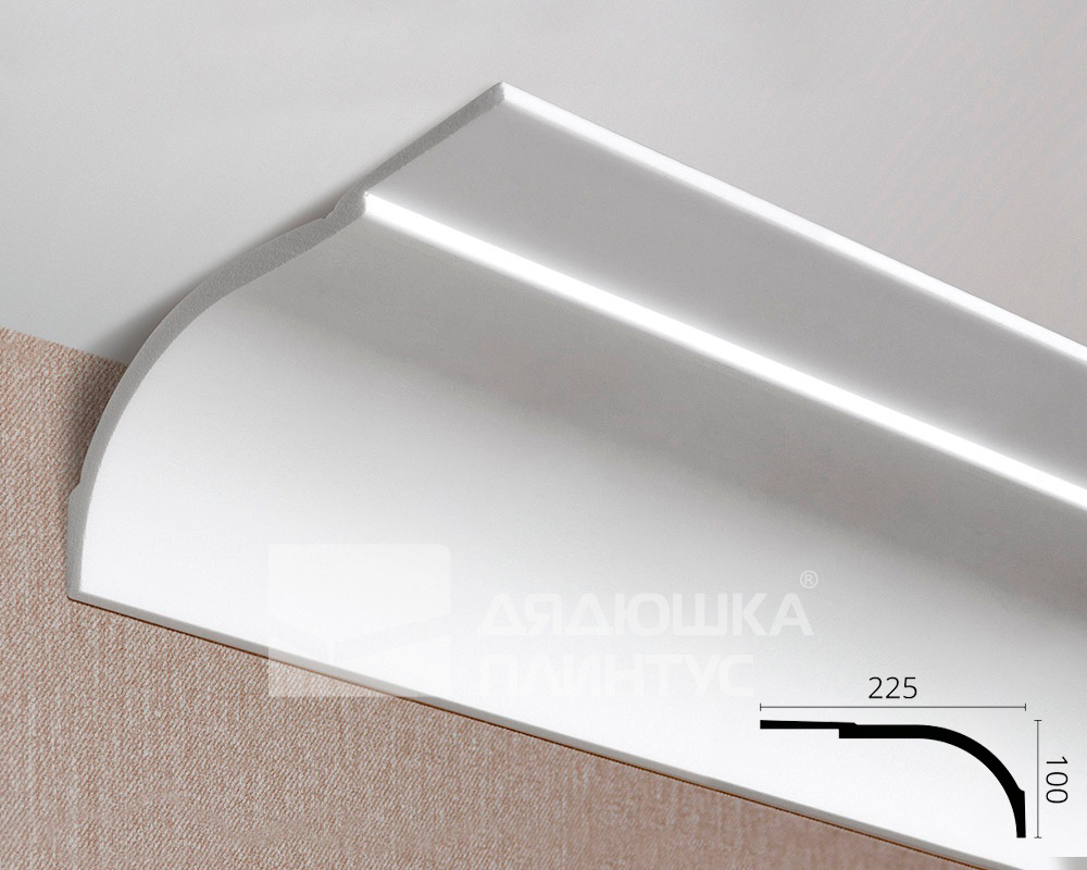 Карниз потолочный NMC WT22 225*105*2000 Белый под покраску