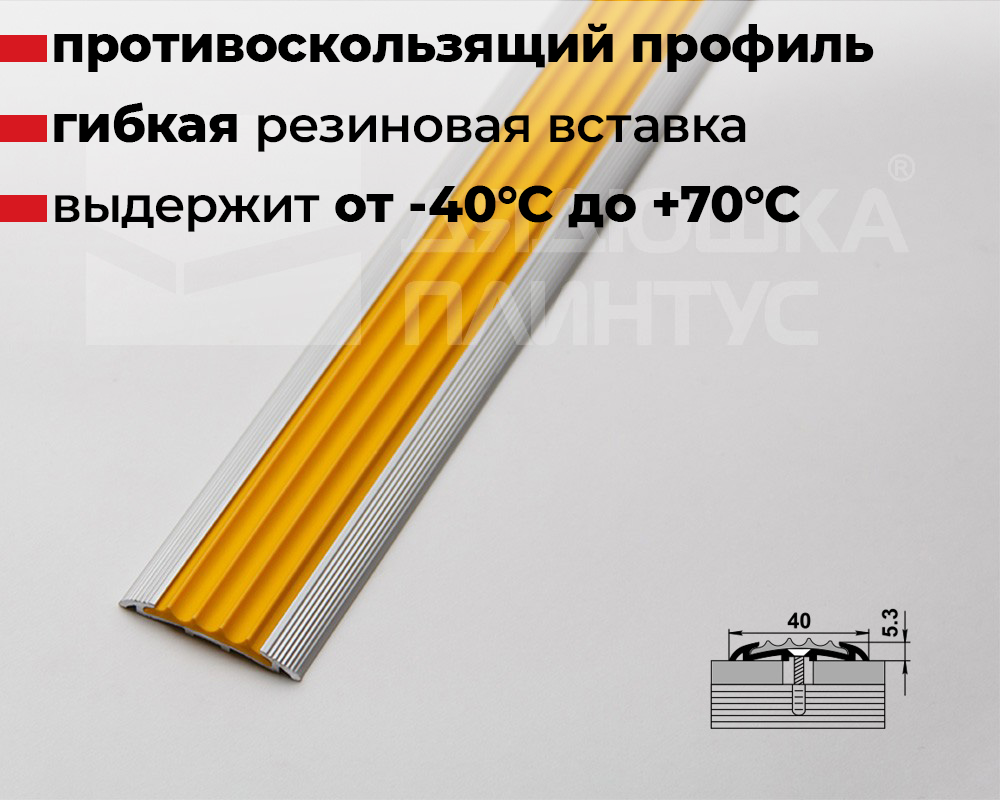 Порог одноуровневый ПС 08-1.2700.01лж. Серебро