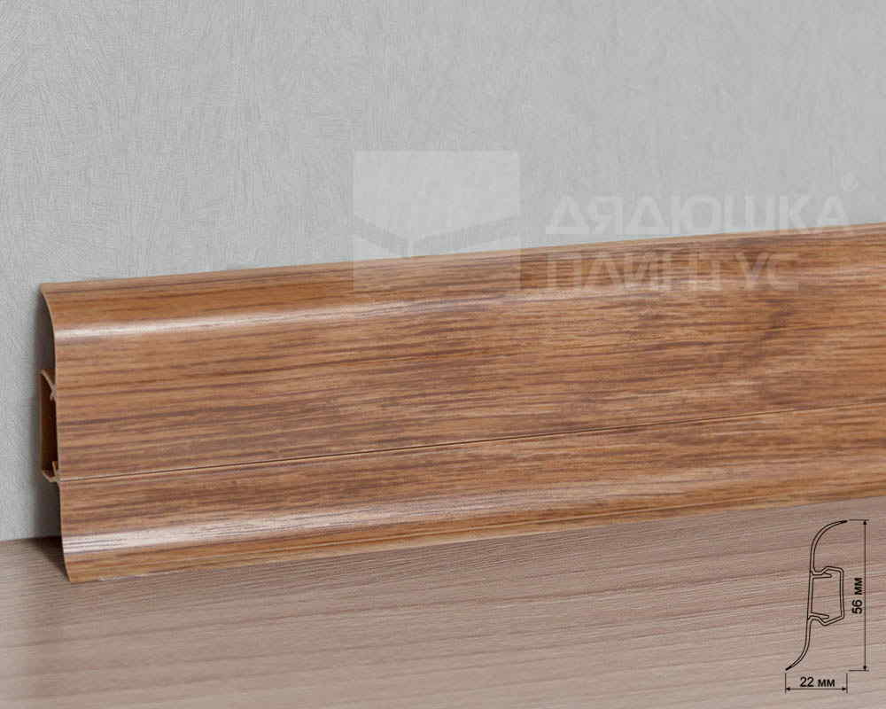 Плинтус ПВХ с кабель-каналом Рико Лео Мультиколор 162 Дуб больцано