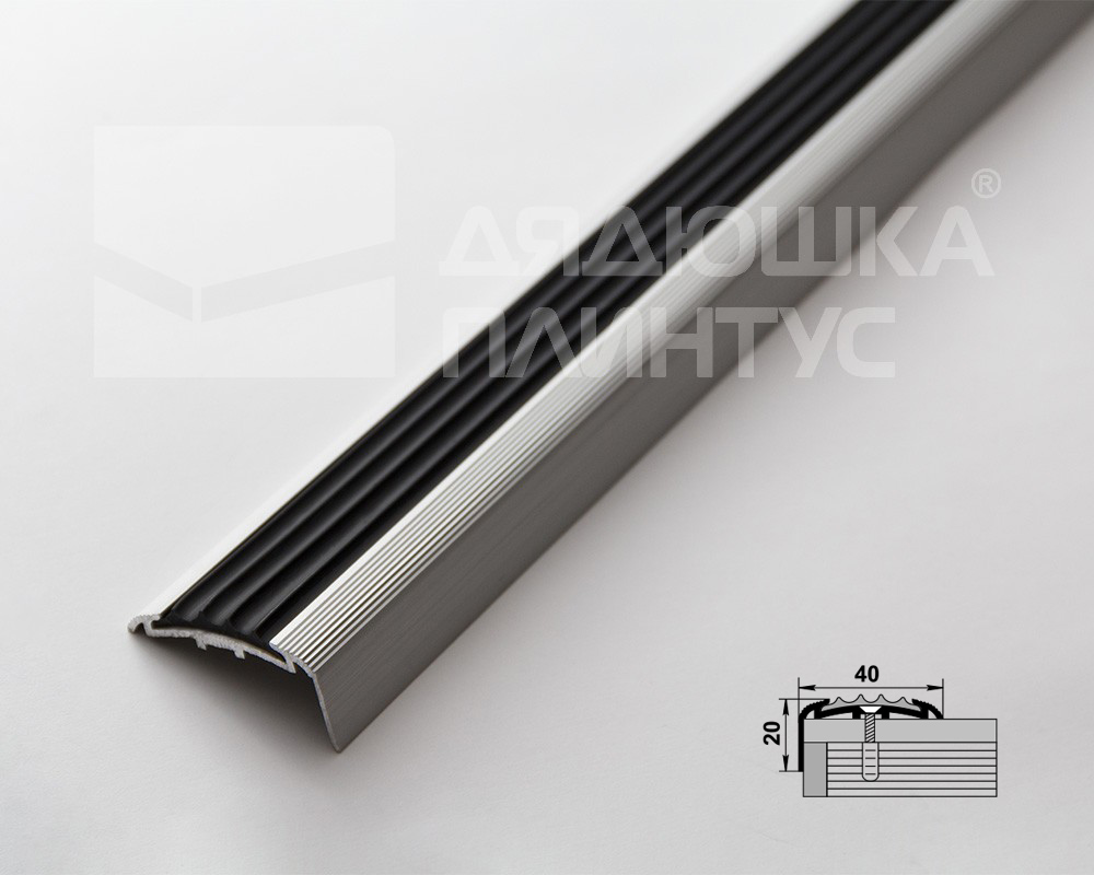 Порог угловой ПУ 71.900.01лч Анод серебро