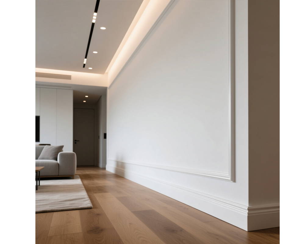 Плинтус из полистирола высокой плотности Волшебная палочка MSPOL 203 100*13*2000 мм Белый под покраску