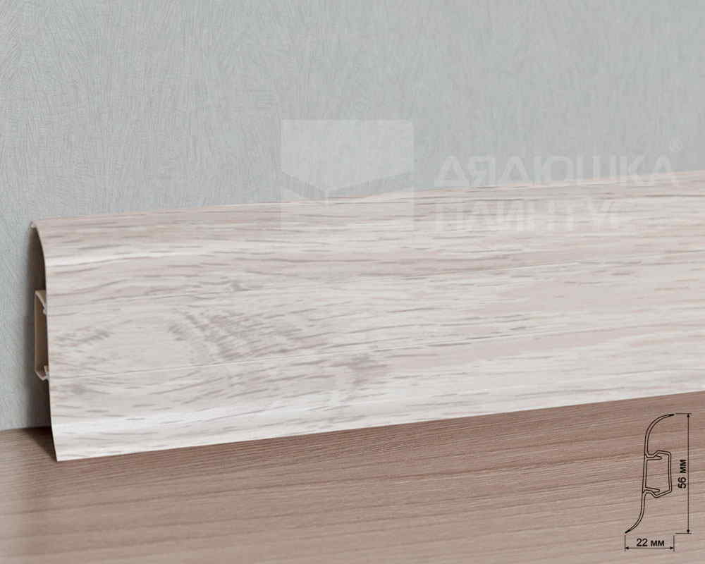 Плинтус ПВХ с кабель-каналом Рико Лео Мультиколор 192 Дуб алмере