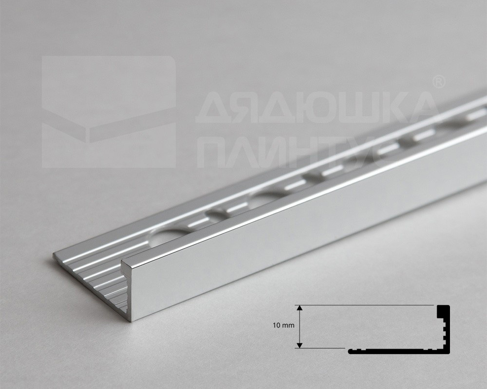 Профиль окантовочный Progress PTBC 10 10 мм 2,7 м Серебро глянец