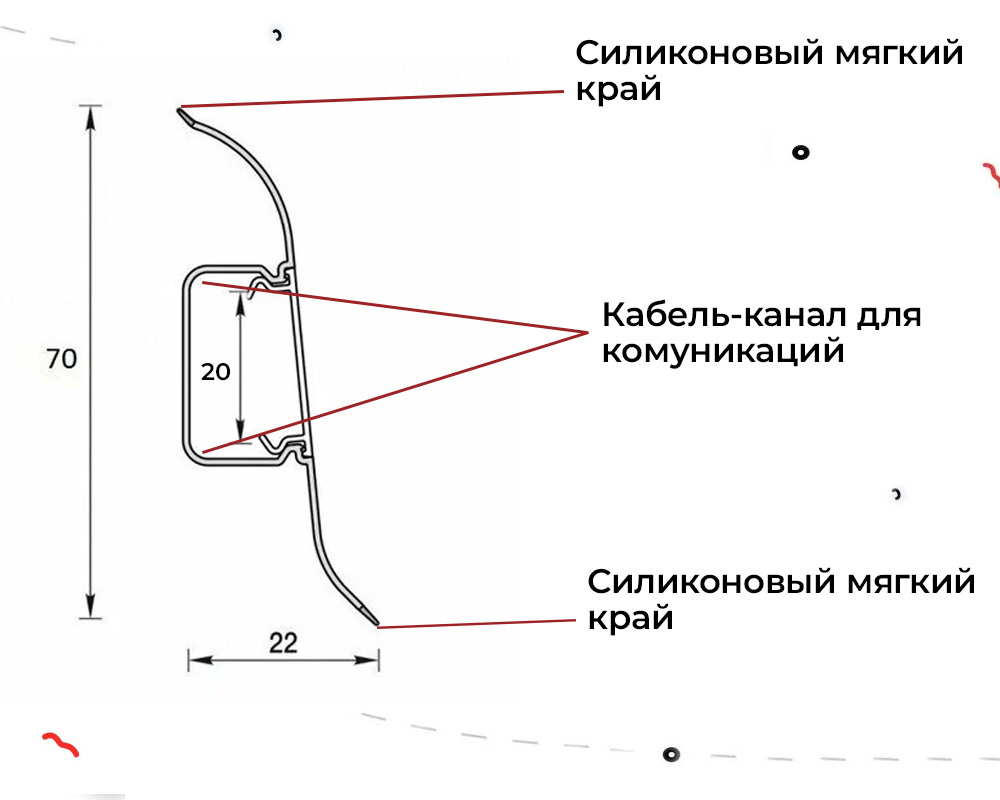 Плинтус ПВХ Идеал Классик 70мм 2,2м 321 Падук