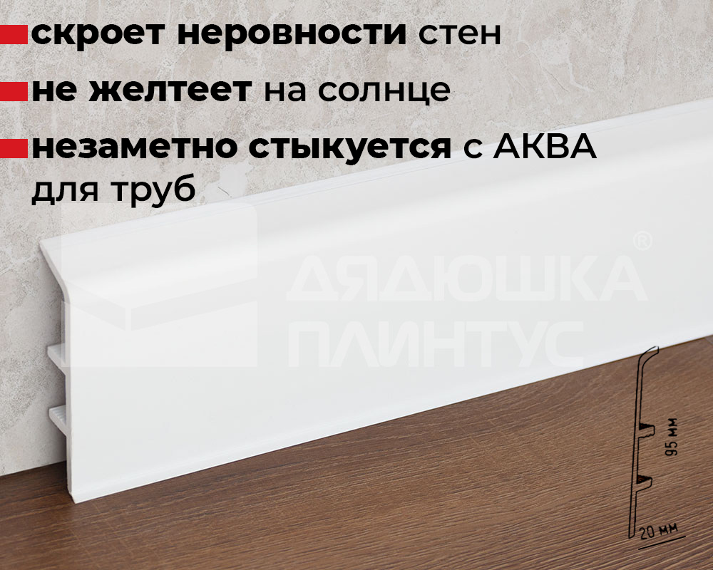 Плинтус для труб отопления ПВХ Smartprofile Аква. 2.2 метра