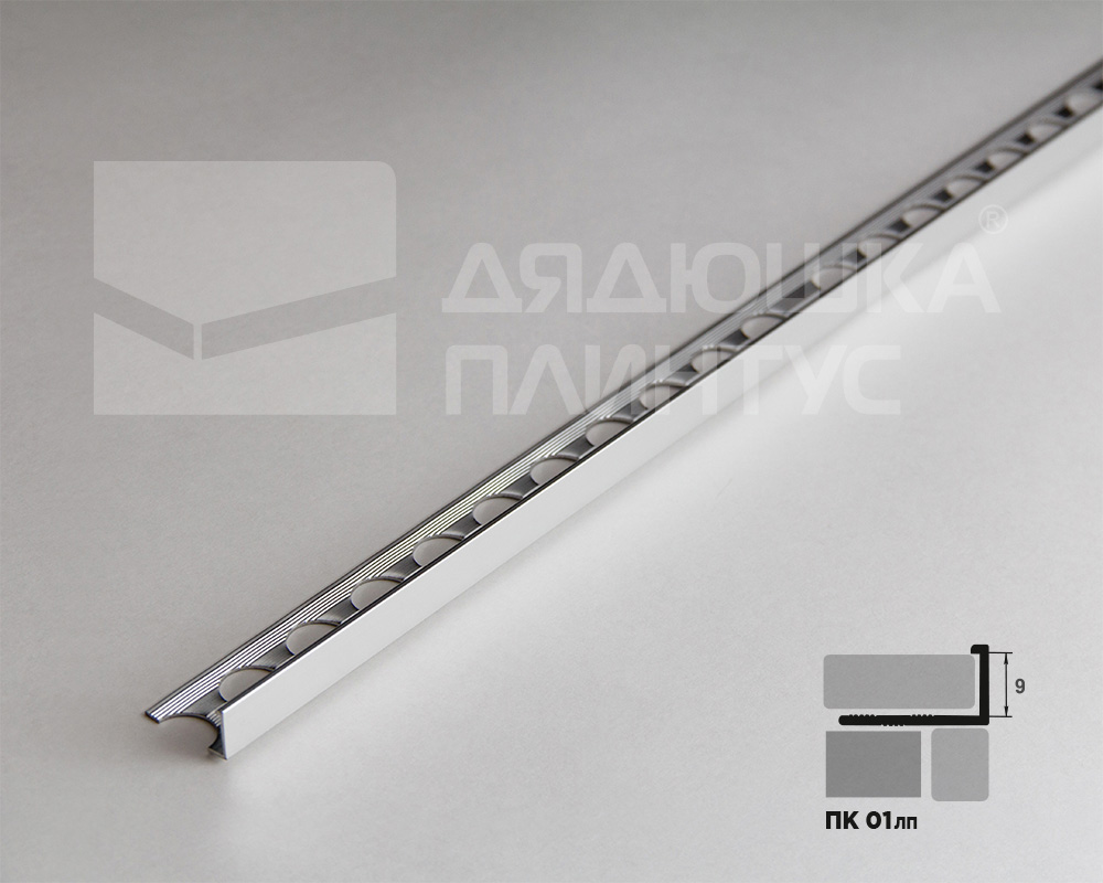 Профиль окантовочный ПК 01.01лп Серебро полированое