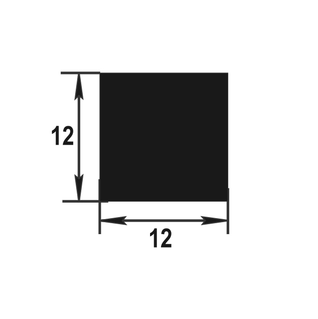 Штанга квадратная 12х12 мм ШКв 12.2000.500 Без окраса