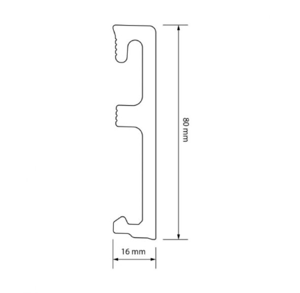 Плинтус напольный Salag Alpha 80*16*2400 мм AP81M3 Чёрный