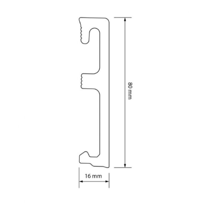 Плинтус напольный Salag Alpha 80*16*2200 мм AP81M3 Чёрный