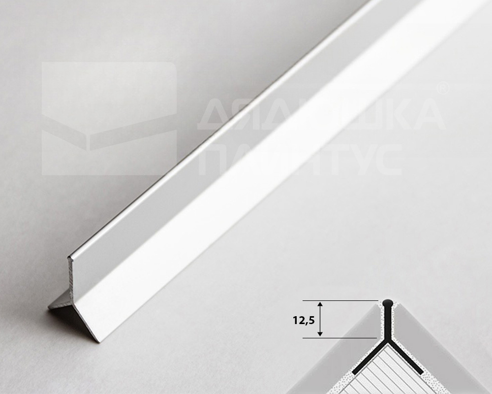 Алюминиевый Y-профиль Progress PKLLAA 125 12,5 мм 2,7 м Серебро